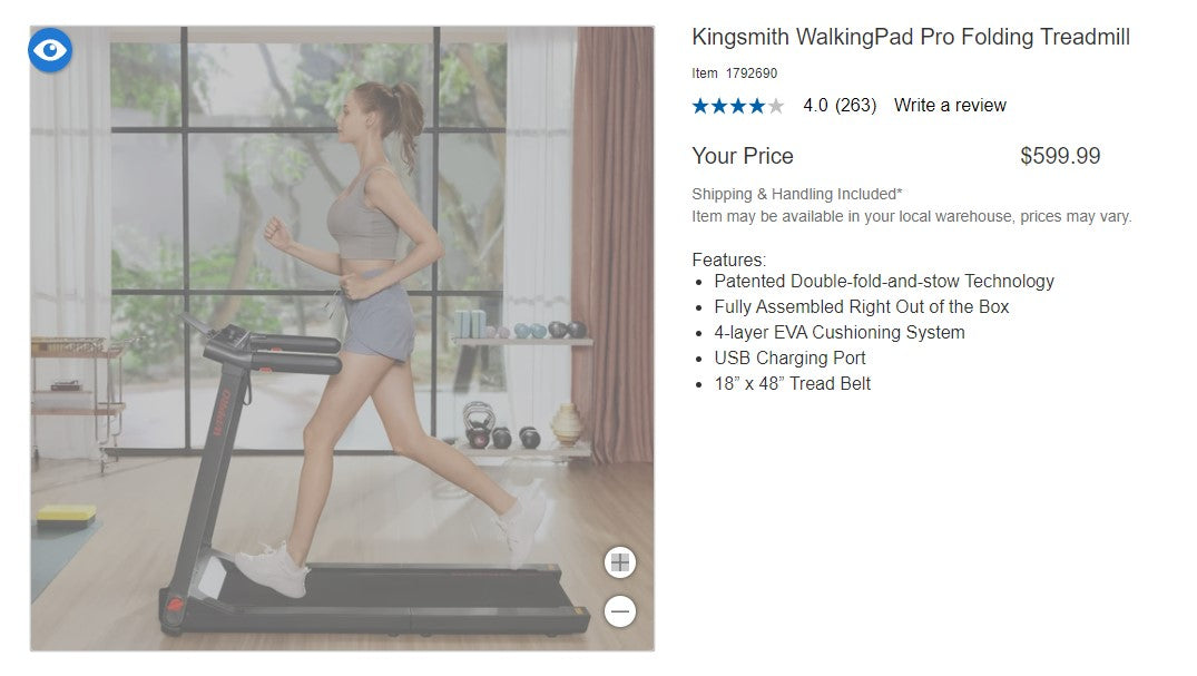 Kingsmith WalkingPad Pro Folding Treadmill(retails for 599.99)