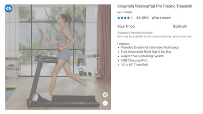 Kingsmith WalkingPad Pro Folding Treadmill(retails for 599.99)
